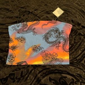 Rue21 Dragon Chain Crop Top with black straps - Multi Color Size S